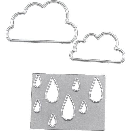 3pc Cloudy and raindrop Etching metal cutting die carbon steel die for DIY Scrapbooking/Card Making/Kids Fun Decoration Supplies