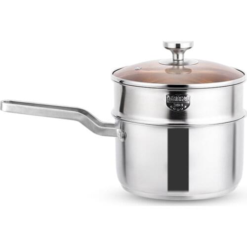 304 stainless steel cooking milk pot household office worker student cooking hot milk steaming pot induction cooker gas stove