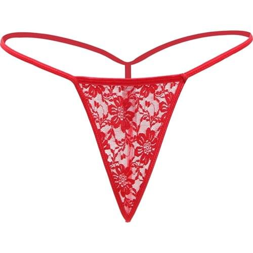 5 Pieces XS S M L XL XXL XXXL Size Black Red Color Elastic Lace Sexy Lingerie T Back G string Thongs Underwear For Women Ladies