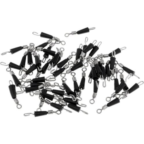 50PCS Ball Bearing Swivel Solid Rings Fishing Connector Ocean Boat Fishing Hooks Quick Fast Link Connector Fishing Accessories