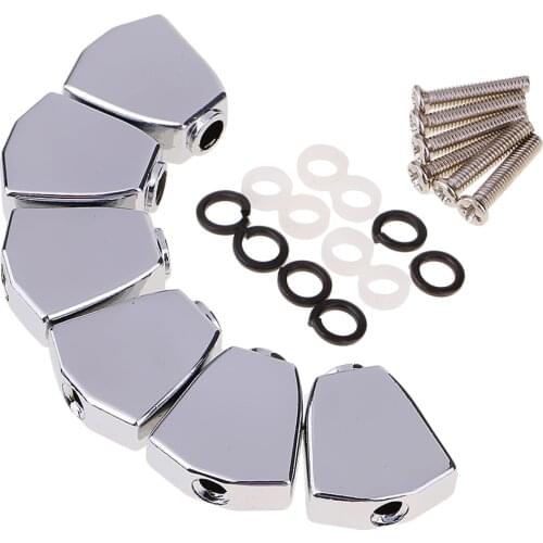 6 Pieces Right Left Electric Bass Guitar Tuning Pegs Machine Heads Knobs Tuners Buttons