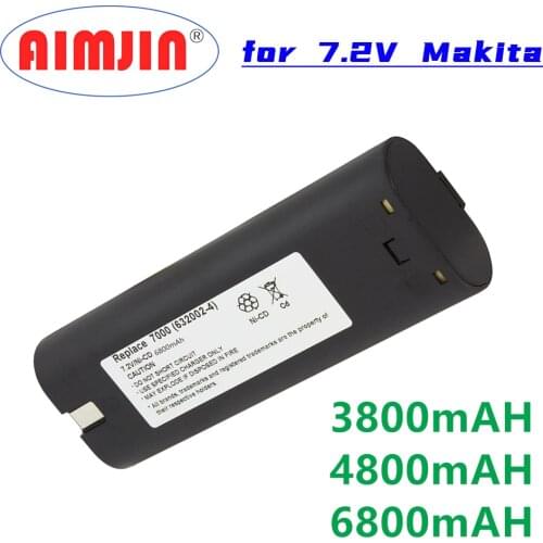 7.2V 3.8/4.8/6.8Ah Power Tool Battery for MAKITA 7033 7002 7000 632003-2 191679-9 192532-2 Cordless Drill Tool Battery L10