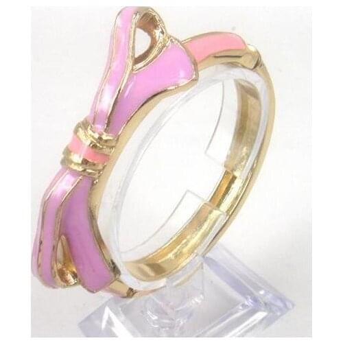 Free shipping epoxy bowknot alloy bracelet bangle women dress open cuff bangles