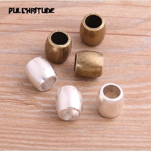 6pcs 12*12mm Two Color Oval Bead Spacer Bead Charms For Diy Beaded Bracelets Jewelry Handmade Making