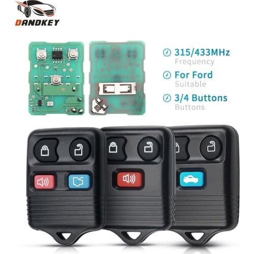 Dandkey 3/4 Buttons Car Key Transit Keyless Entry Fob 315 / 433MHz For Ford Escape F 150 Explorer 2001-2007 Remote Control Key
