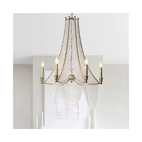 Crystal Chandelier American Country Old Finish Crystal Chandeliers Lights Fixture Nordic Home Lighting D79cm H96cm AC90V-260V