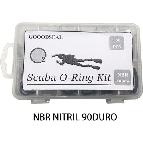 Scuba Diving O-Ring Kit 12 Sizes 166 PC Buna 90 FKM90 Dive Hose Tank Valve Regulator Sealed ORings Swimming Diving Seal O-rings