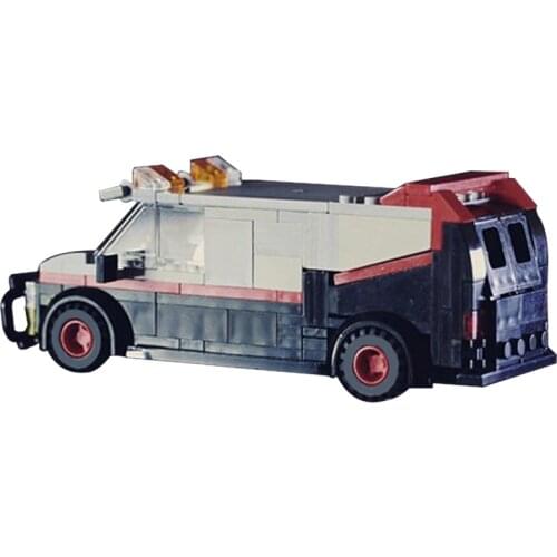 MOC Police and Bandit Series A-Team GMC Vandura Van Bricks Model for City Police Station Car Building Blocks Stitching Set Toys