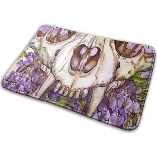 What You Were Mat Rug Carpet Anti-Slip Bedroom Entrance Door Mat Bones Skulls Tigers Tiger Flower Wisteria Birds Bird Chickadee