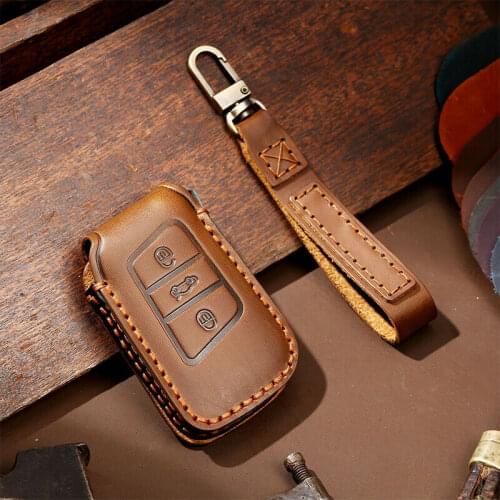 Leather New Car Remote Key Case Cover Holder Shell Fob for Volkswagen VW Magotan Passat B8 Golf for Skoda Superb A7 Accessories