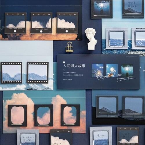 60 Sheets/pack Mountain Sea Creative Memo Pad Stickers Decal Sticky Notes Scrapbooking Diy Kawaii Notepad Diary Planner School