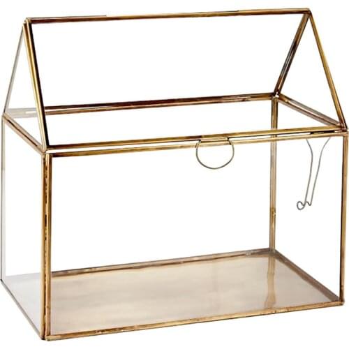 Creative Retro Miniature Geometric Shaped Glass Flower Room Succulent Plant Glass Greenhouse Home Decoration Ornament