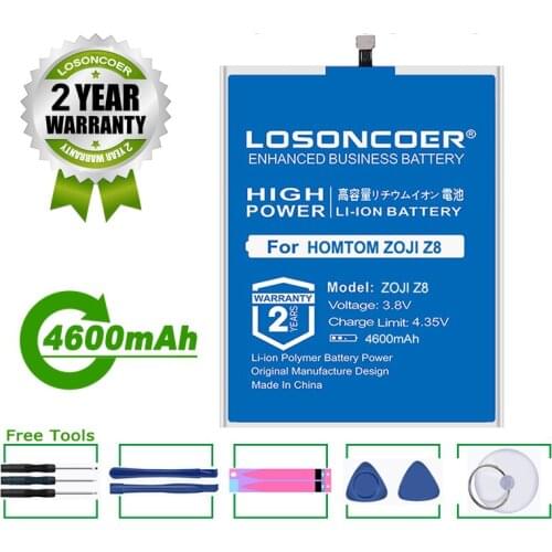 LOSONCOER Battery 4600mAh ZOJI Z8 Phone Battery For HOMTOM ZOJI Z8 5.0inch MTK6750