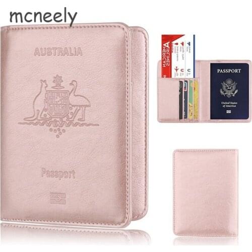 Multifunctional Travel Passport Holder Protector Case for Australia Leather Passport Cover for Business Credit Card Holder Case