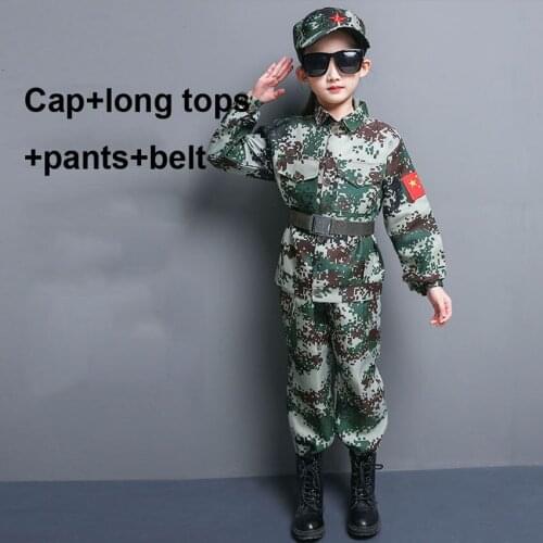 New Camouflage Military Uniform For Kids Training Suit Boy Special Force Combat Jacket Pants Set Army Children Soldier Clothes