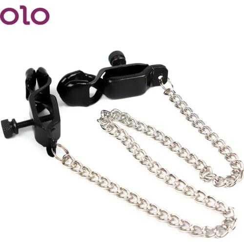 OLO SM Stainless Steel Nipple Clamps with Metal Chains Breast Clips Sex Toys for Couples Erotic Toys Adult Products