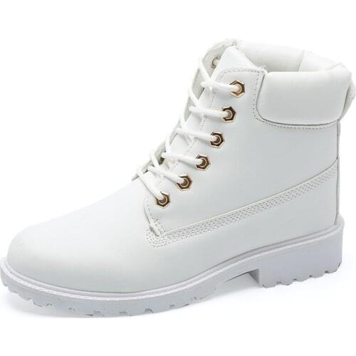 Autumn Winter Women Boots Pu Leather Platform Martin Boots Lace Up Height Increasing Women High Top Casual Shoes Botas De Mujer