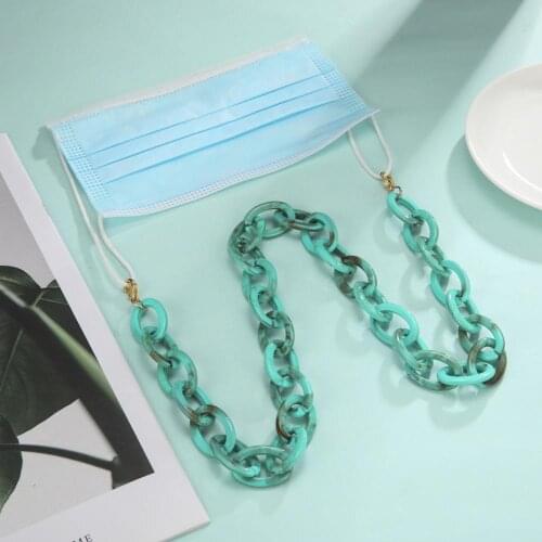 Oval acrylic concave shape simple fashion non-slip anti-lost mask glasses chain