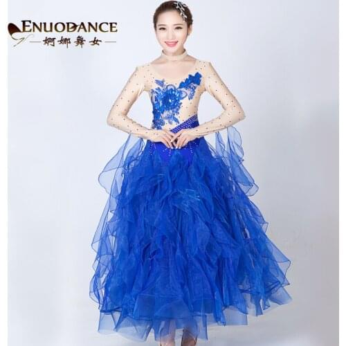 2017 New Adult Ballroom Dance Dress Standard Ballroom Dance Skirts Flamenco Dresses Vestido De Formatura Waltz Dance Dress