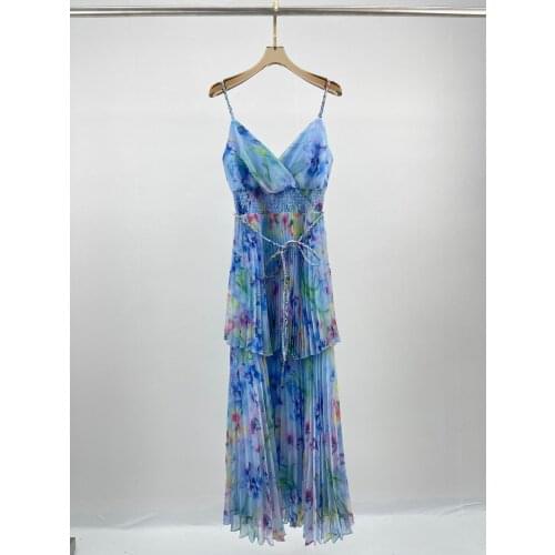 Summer Sexy 2021SS New Women Flower Prints Strapless Sleeveless Dress For Female Rmsx 6.23