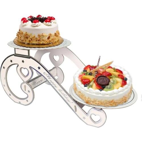 Wedding Cake Stand Creative Paper 2-Tier Cake Display Stand Cupcake Stand