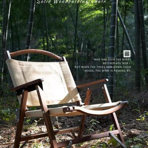 Garden outdoor fishing stool self-driving tour park leisure portable solid wood folding chair Kermit chair