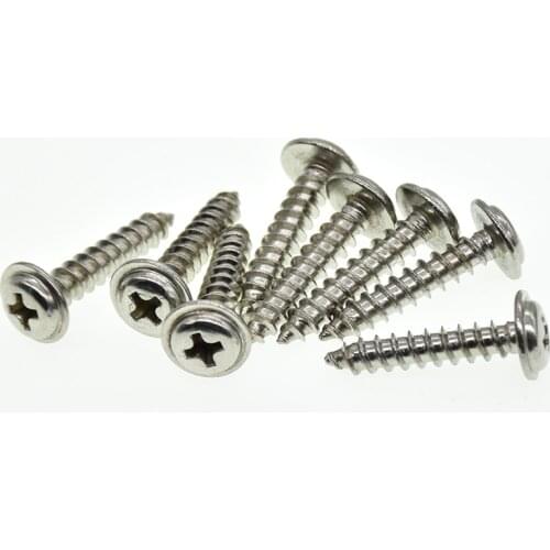 20pcs/Lot 304 stainless steel self-tapping screws M1.4 M1.7 M2 M3 M4 Cross round head PWA pan head with pad screw