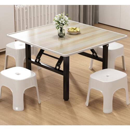 BOKUGE tables Folding household dining table simple square table rental house square small table is convenient and simple