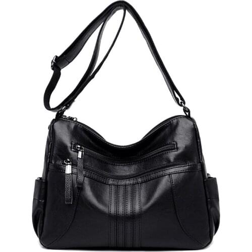 Female Messenger Bags Ladies Women Soft Genuine Leather Shoulder Bag Sac A Main Vintage Crossbody Bags For Women Flap Bag C1231