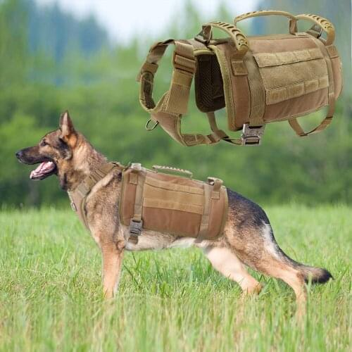 Military Tactical Dog Harness For Big Dogs Durable Pet Training Harness Vest Breathable Nylon Vests For Large Dogs