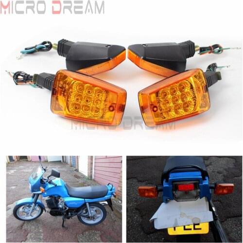 1 Set Motorcycle E3 SAE DOT Approved Front & Rear LED Turn Signal Lamp For MZ ETZ 251 Amber Indicator Flasher Lights