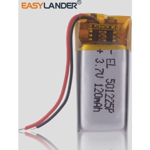 10pcs/Lot 3.7V 501225 120mAh rechargeable lithium battery bluetooth headset battery for mp3