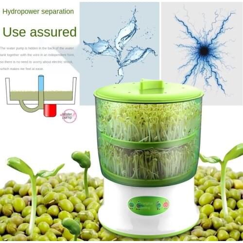 110V/220V Bean Sprouts Maker Thermostat Green Vegetable Seedling Growth Bucket Automatic Electric Sprout Bud Germinator Machine