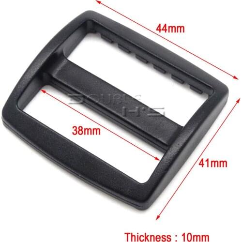 20pcs/lot 1-1/2" Plastic Tri-Glide Adjust Slider Tri-ring Buckles Backpack Straps Webbing 38mm Black