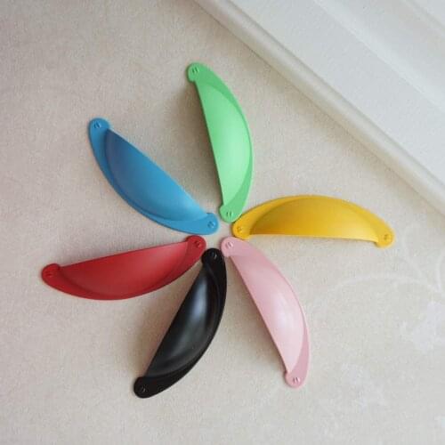 3"Colorful Bin Cup Drawer Pulls Cabinet Handles Door Handle Dresser Pull Handles Kids furniture hardware Black White Green 76 mm