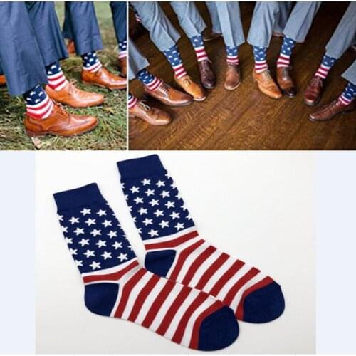 3pcs/lot American Flag Cotton Socks Groomsmen Gift Socks for lovely Fashion traditional Wedding Groomsmen Sock