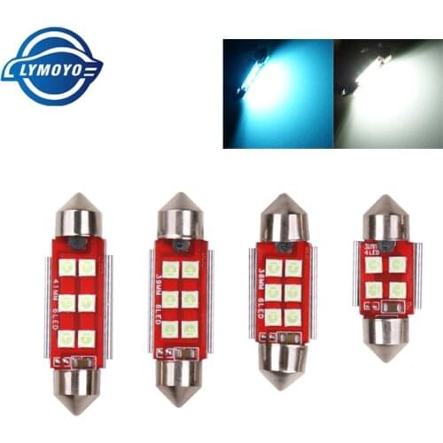 4pcs Canbus C5W 31mm 36mm 39mm 41mm 3030 6LED SMD C10W Car LED Festoon Light Reading lights Error Free Interior Doem Lamp Bulbs