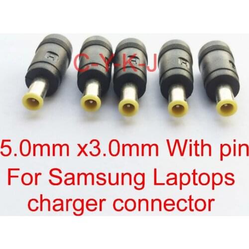 500pcs/lot (5.0*3.0mm) DC Power Male Plug Jack Adapter Connector 5.0mm x3.0mm x1mm plug For Samsung Laptops charger connector