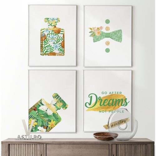 Abstract Watercolor Perfume Bottle Flower Wall Art Canvas Painting Poster Bedroom Living Home Decor High Quality Wall Picture