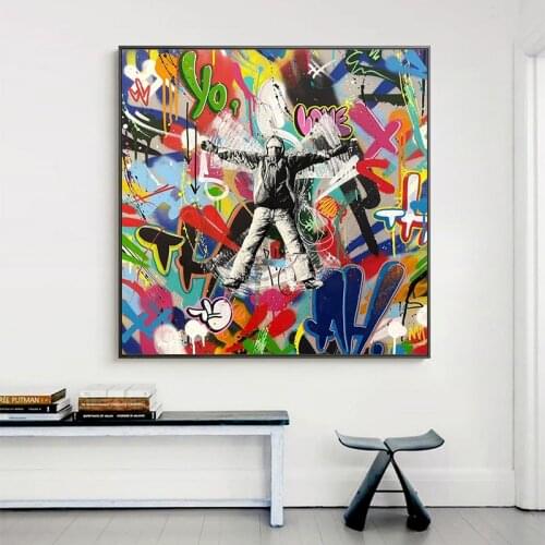 Abstract Graffiti Art Canvas Painting Art Posters and Prints Modern Wall Decorative Pictures for Living Room Home Decor