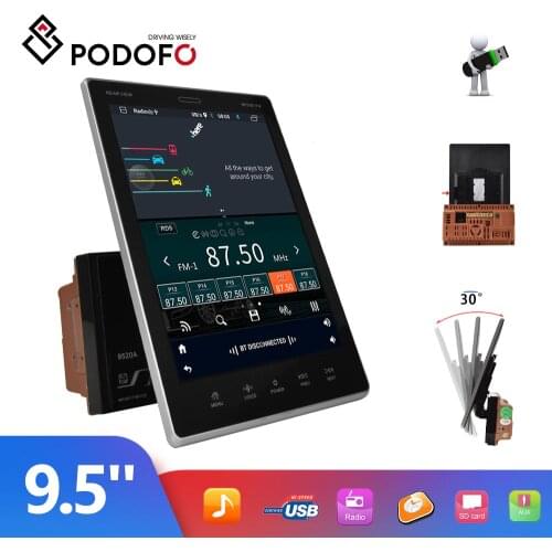 Podofo Android 2Din Car Radio Multimedia Video Player Navigation 9.5'' Vertical screen Car MP5 Player Bluetooth WIFI FM No DVD