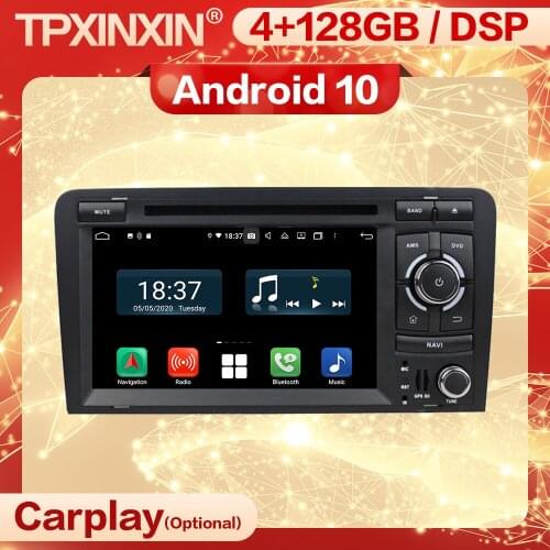 Carplay 2 Din Android Stereo Receiver For Audi A3 2003 2004 2005 2006 2007 2008 2009 2010 2011 2012 2013 Radio Audio Head Unit
