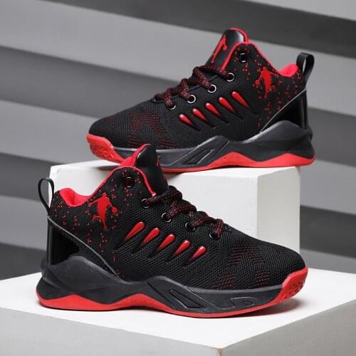 Kids Basketball Shoes Jordans High Top Mesh Breathable Boys Basketball Shoes Children Training Sports Sneakers Outdoor 2.5-6.5