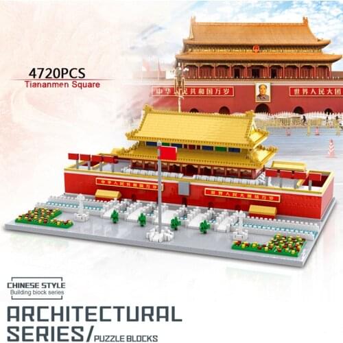 Disney Mickey Around the World micro diamond block China beijing Tiananmen Square nanobrick model brick educational toy gifts