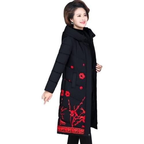 X-long Womens Wintet Jackets Hooded Plus Size Female Parkas Office Ladies Slim Cotton Padded Thick Hooded Coat Outwear