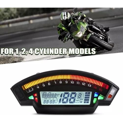 For 1,2,4 Cylinders moto Meter 14000RPM 6 Gear 199km/h Backlight Odometer Universal Motorcycle LCD TFT Digital Speedometer