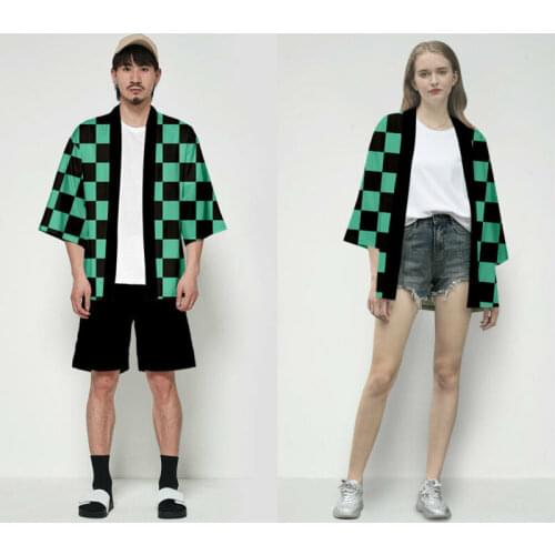 Anime Unisex Women/Men Demon Slayer Kimetsu No Yaiba Characters Cosplay Kimono Haori Coat Shirt Trendy Cosplay Costume Kawaii