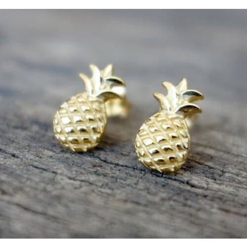 Korean Earrings Fashion Tiny Pineapple Jewelry Gifts Ideas For Women Childern Gold Color Brincos 2018 Minimalist Earstud