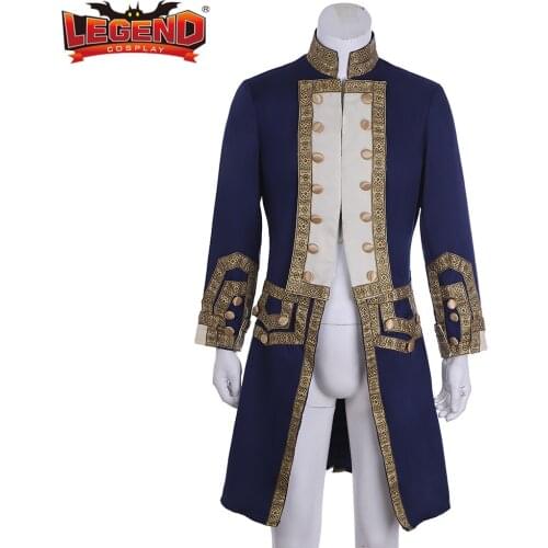 Cosplay legend George Washington Top Jacket 18th Century Royal Military Uniform Tailcoat Regency Costume WH001