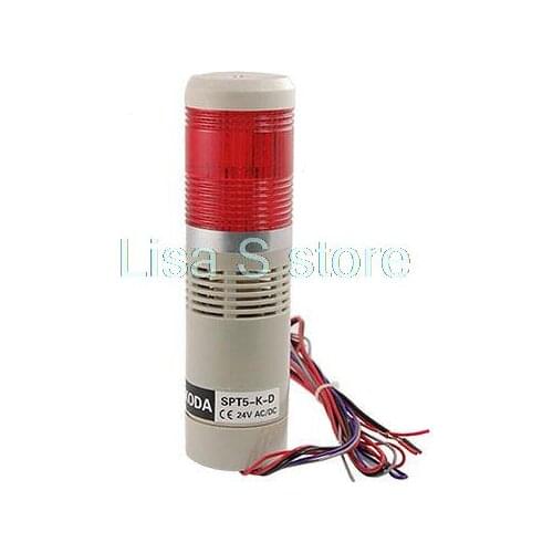 Red LED Flashing Buzzer Alarm Industry Tower Signal Stack Light Bulb 90dB